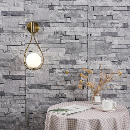 CrystalGleam - Metall Glaskula LED Vägglampa