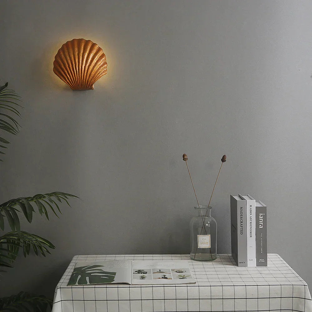 CoastalGlow - Skaldjurs Vägglampa Maritim LED Belysning för Vardagsrum &amp; Hall