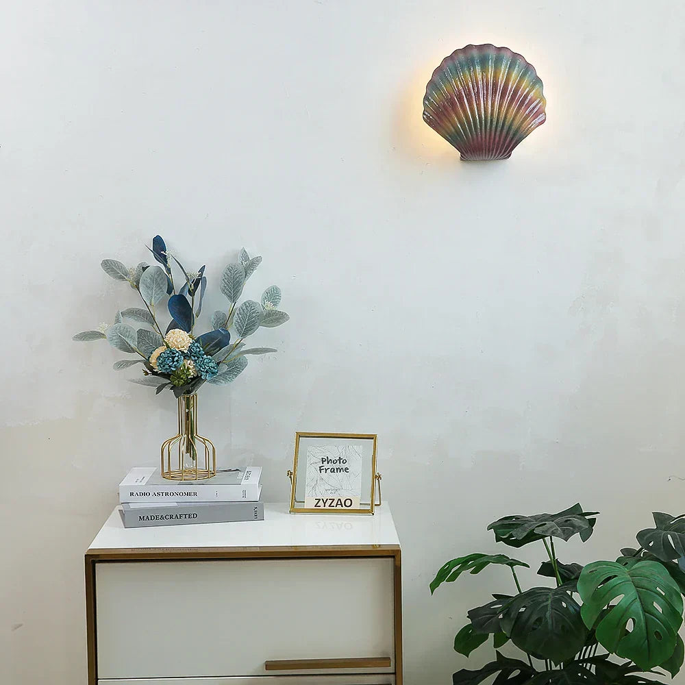 CoastalGlow - Skaldjurs Vägglampa Maritim LED Belysning för Vardagsrum & Hall