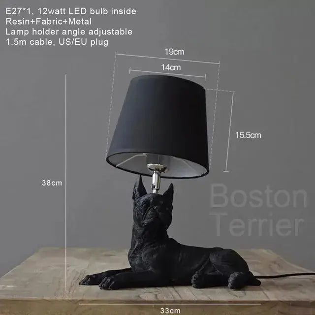 Carvallo - Art Déco Bordslampa i Form av Hund