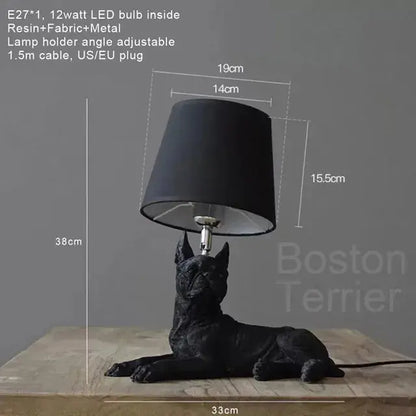 Carvallo - Art Déco Bordslampa i Form av Hund