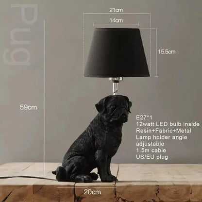 Carvallo - Art Déco Bordslampa i Form av Hund