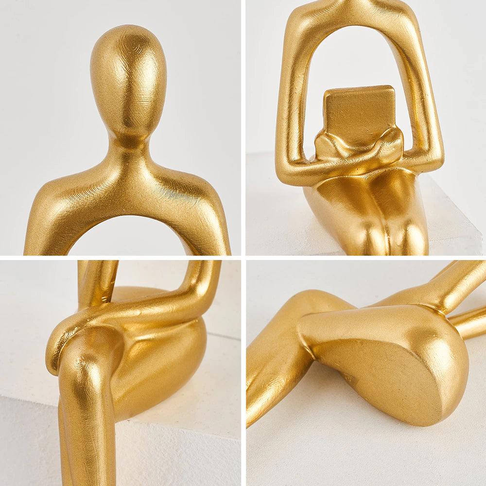 RoyaleGlow Abstrakt Bokhylla Dekor Figuriner för Hem