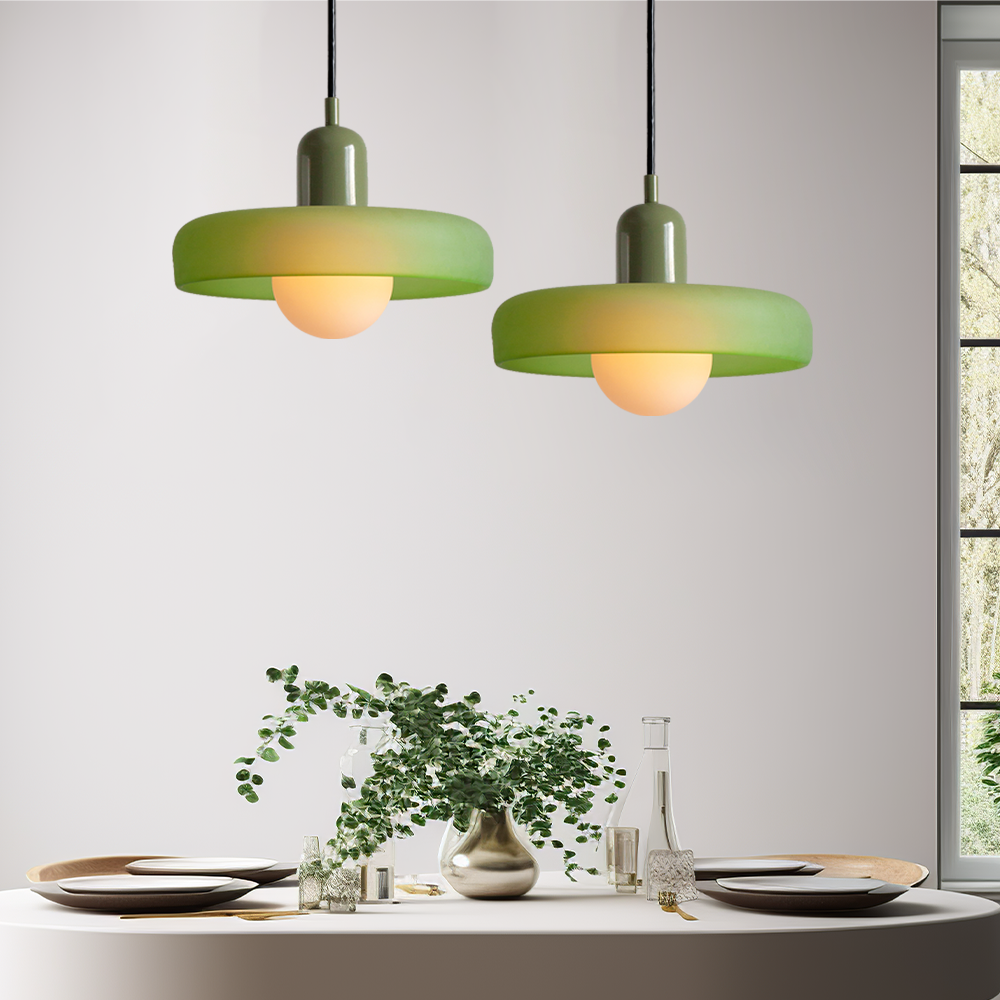 Modern Glass LED Pendant Light | H7.09&quot; eller H8.66&quot; | Bauhaus-inspirerad | Takarmatur | Brick by Brick
