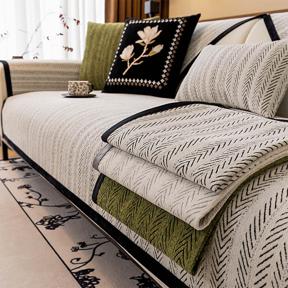 Modern Chenille Tyg Anti-Rip Halkfria Sofföverdrag