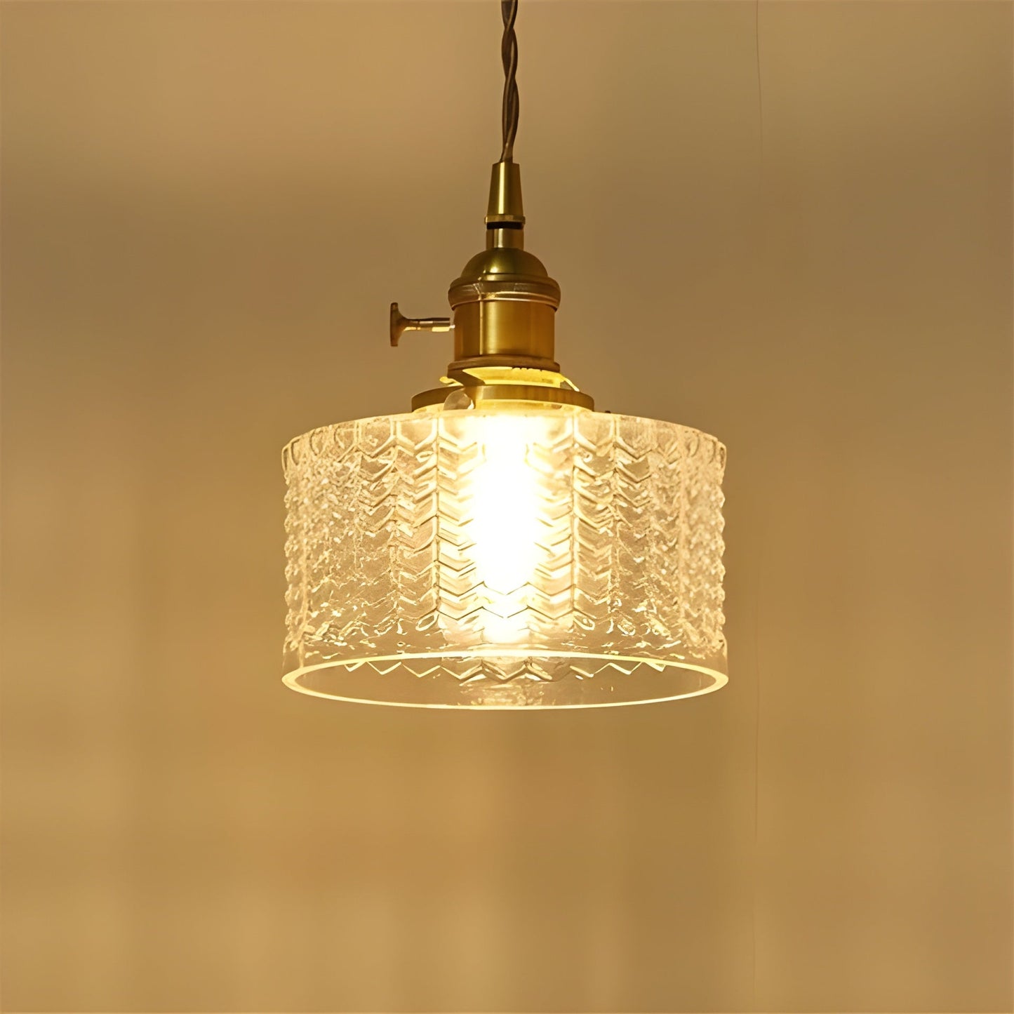 CrystalWave Light – Retro Kort Cylinder LED Hänglampa