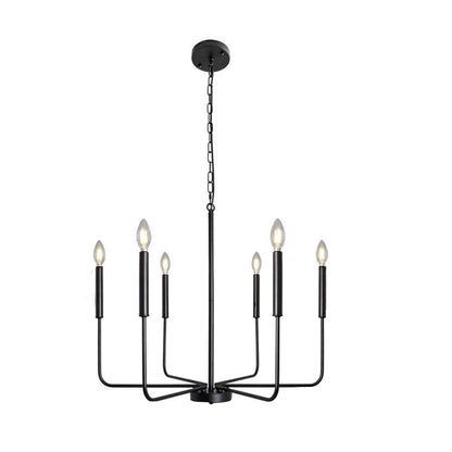 Modern industriell järnljuskrona | 6/8-lampa geometrisk taklampa i svart eller guld | Brick by Brick