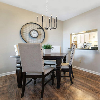 Modern industriell järnljuskrona | 6/8-lampa geometrisk taklampa i svart eller guld | Brick by Brick