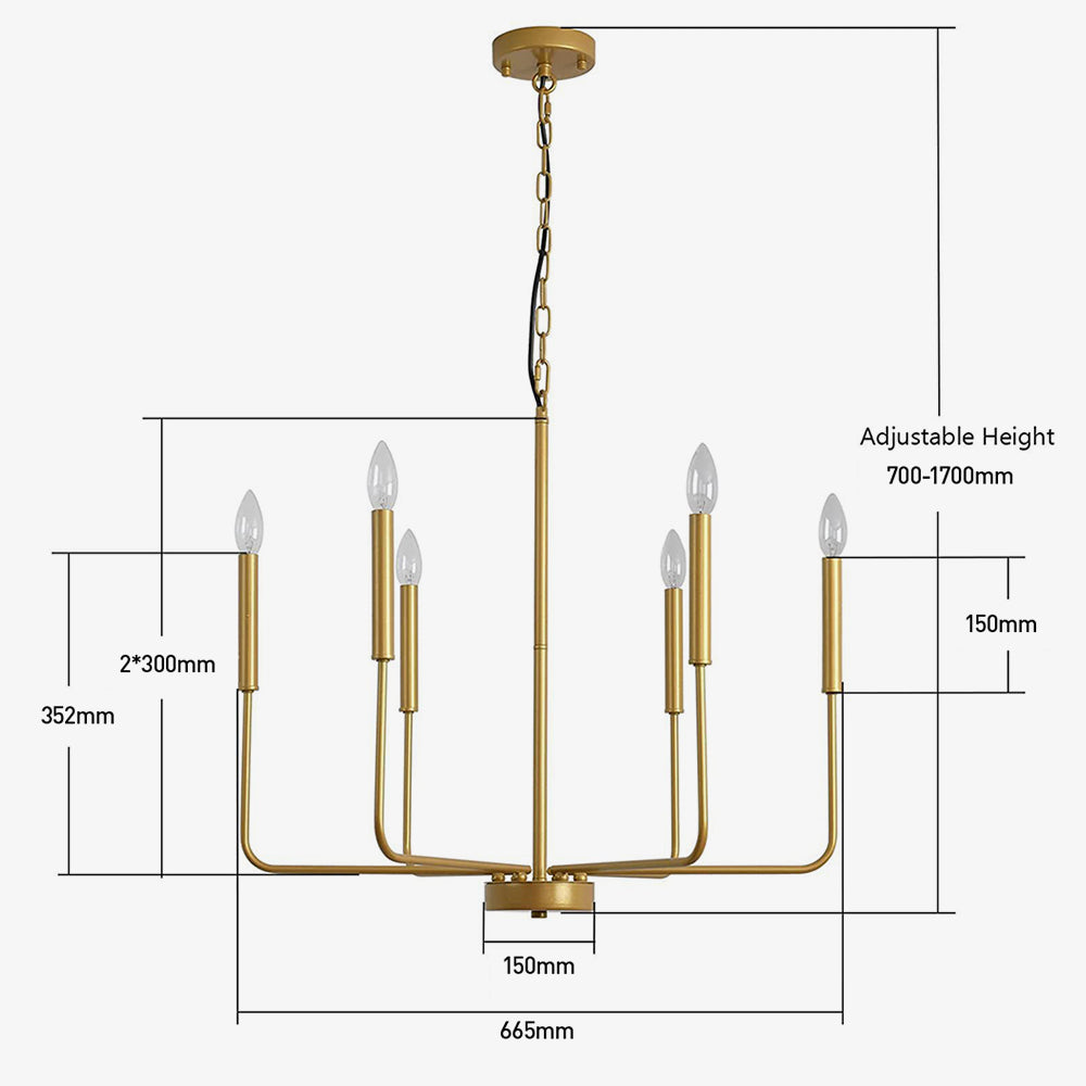 Modern industriell järnljuskrona | 6/8-lampa geometrisk taklampa i svart eller guld | Brick by Brick