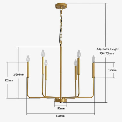 Modern industriell järnljuskrona | 6/8-lampa geometrisk taklampa i svart eller guld | Brick by Brick