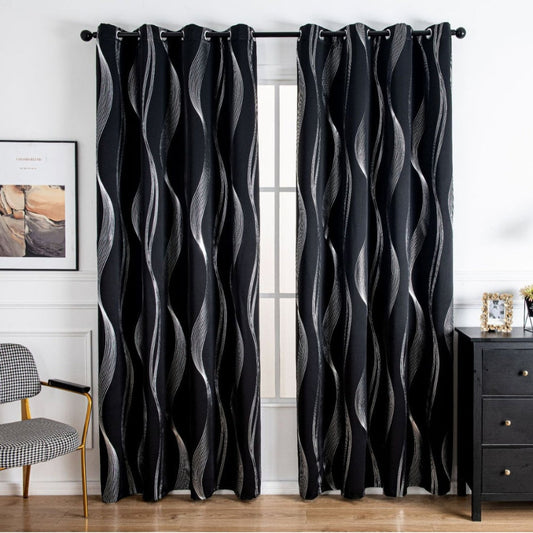 Modern Wave Pattern Blackout Gardin