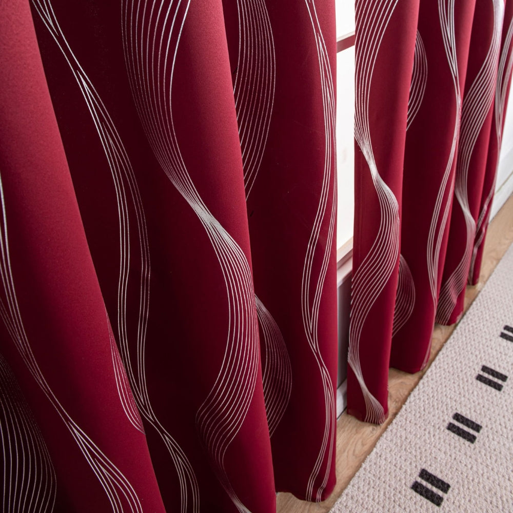 Modern Wave Pattern Blackout Gardin