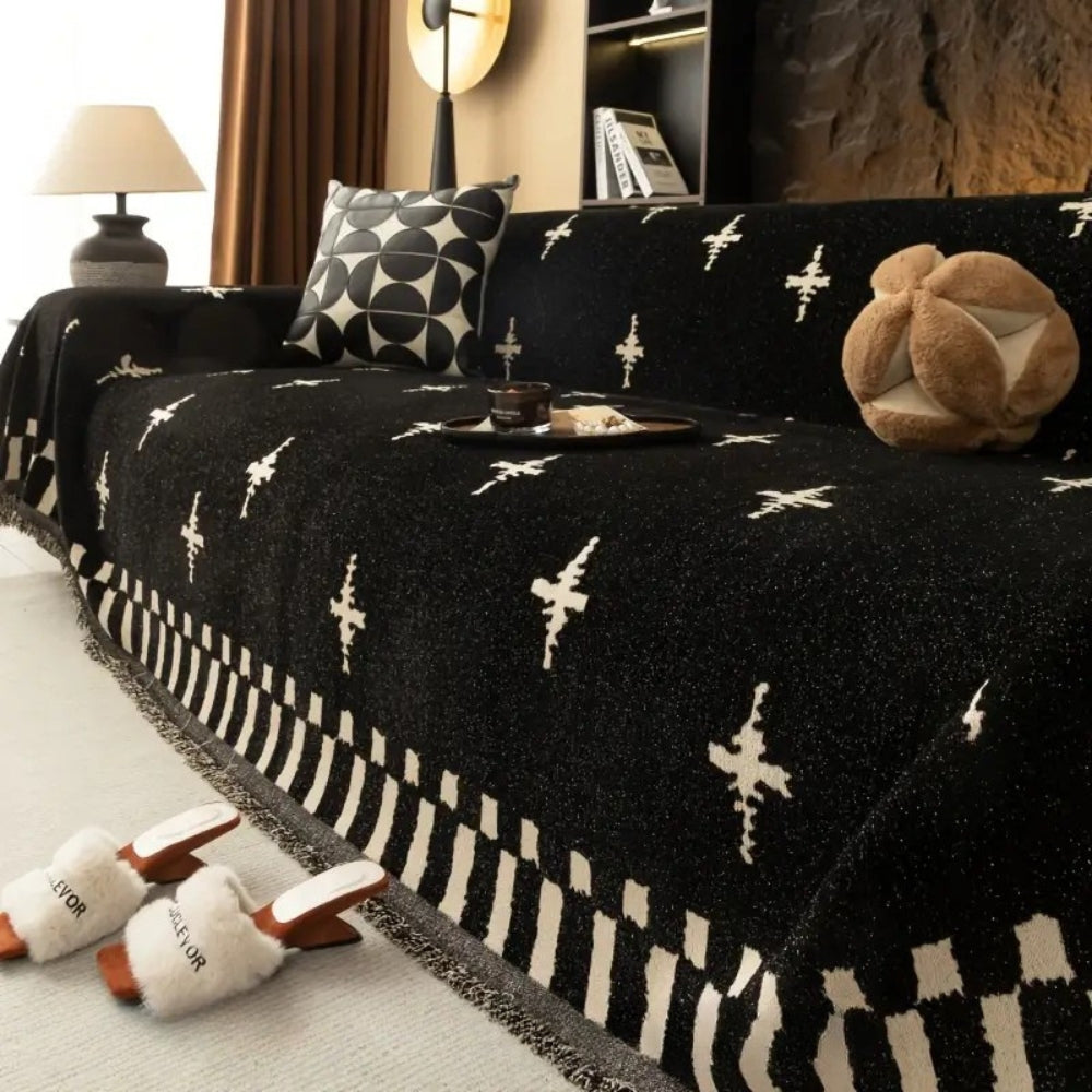 Modern korsmönster sofföverdrag