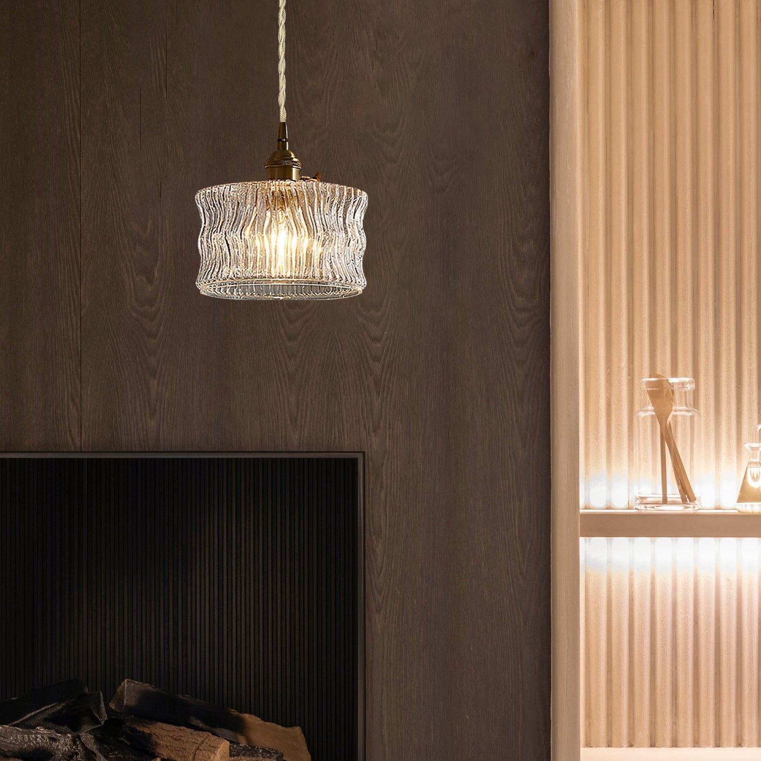 Snygg glas skärm hängande lampa