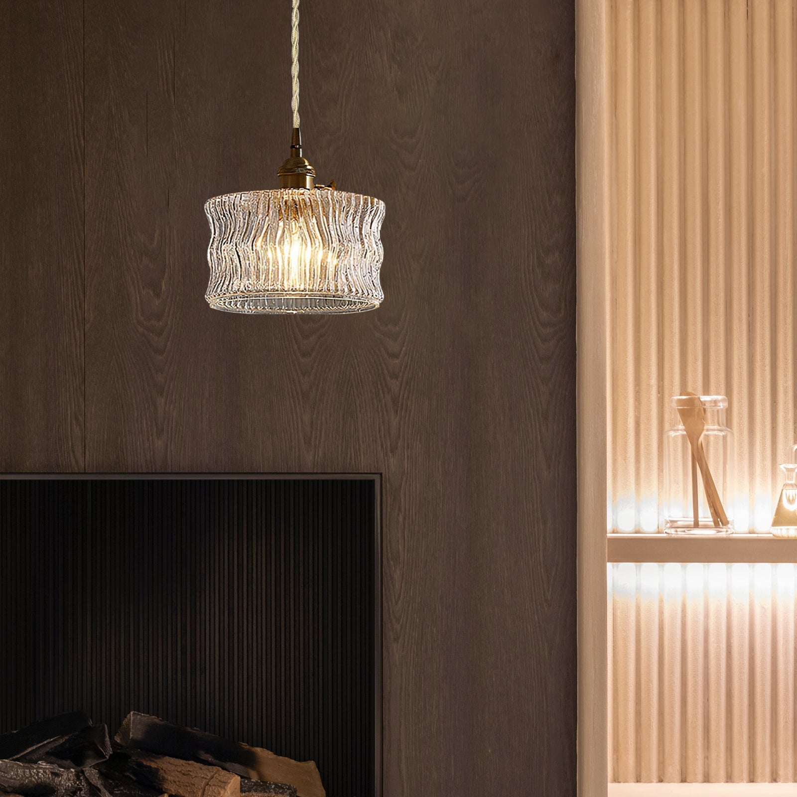 Snygg glas skärm hängande lampa