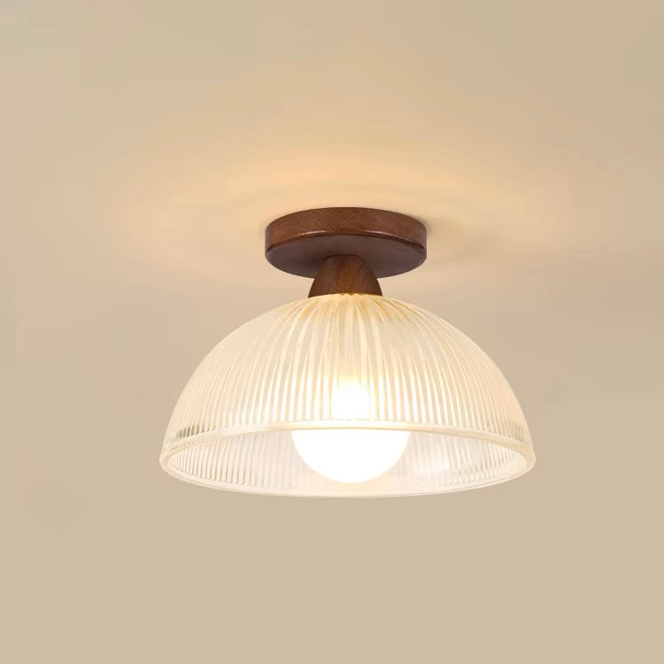 Massivträ och Glas Modern Taklampa