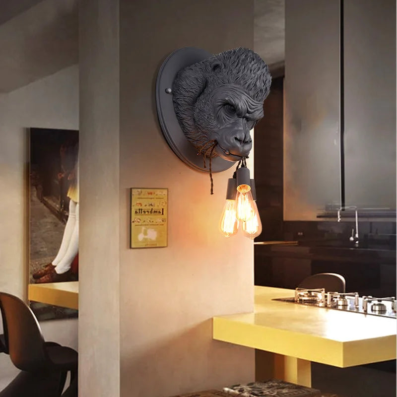 JungleCharm - Gorilla Vägglampa | Tuff &amp; Unik Design