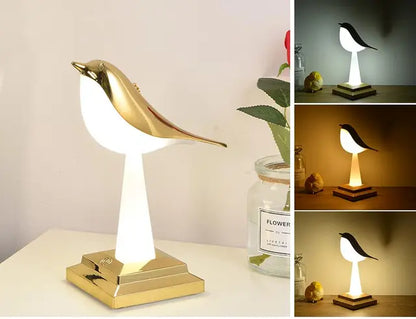 NatureGlow - Elegant fågel bordslampa med LED nattljus