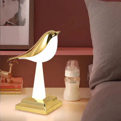 NatureGlow - Elegant fågel bordslampa med LED nattljus