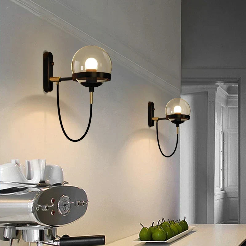 GlassGlow - Modern Glas Vägglampa – LED Vägglampa för Vardagsrum &amp; Hall