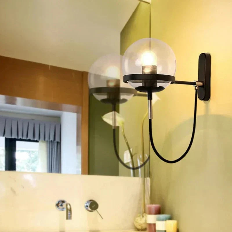 GlassGlow - Modern Glas Vägglampa – LED Vägglampa för Vardagsrum &amp; Hall