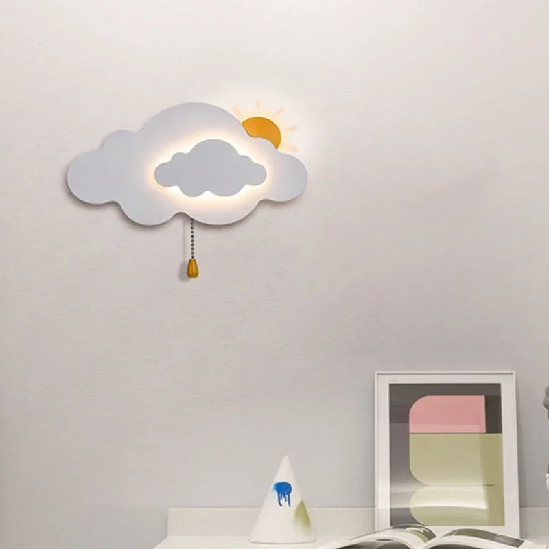 KidsCloud - LED Nattlampa med Moln och Luftballongdesign – Vägglampa