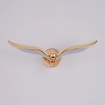 SeagullGlow - Modern vägglampa i måsdesign - LED inomhusbelysning i guld