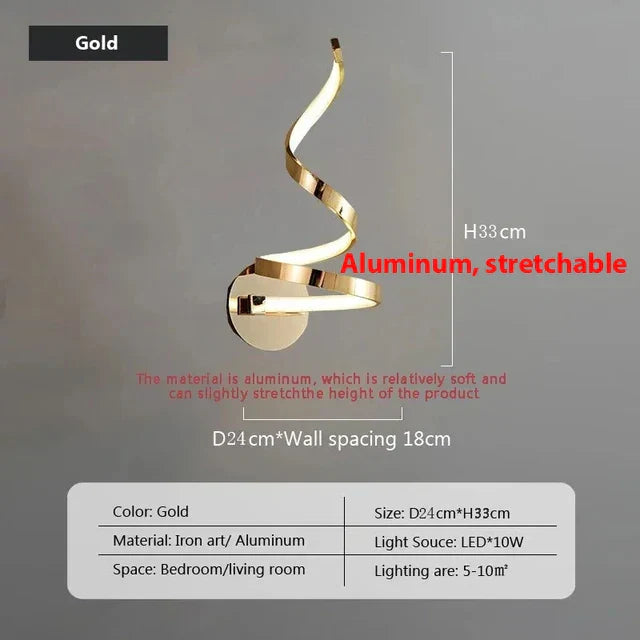 LumiSpiral - LED Vägglampa med Modern Design