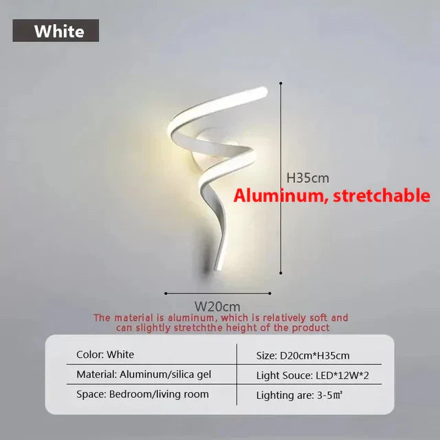 LumiSpiral - LED Vägglampa med Modern Design