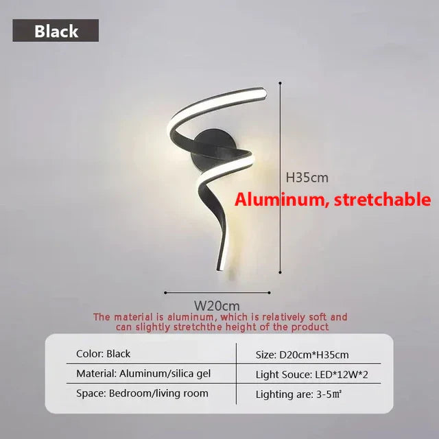 LumiSpiral - LED Vägglampa med Modern Design
