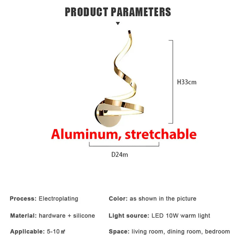 LumiSpiral - LED Vägglampa med Modern Design