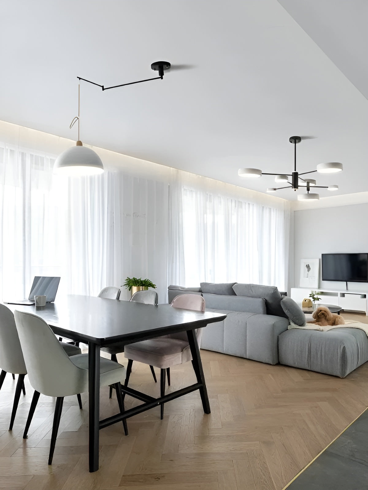 LuxeSwing Light - Nordisk Justerbar LED- Taklampa med Svängarm