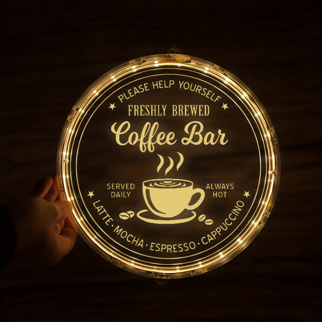 Modernt Runt LED-Nattljus - Batteridrivet, Varmt Ljus, Idealiskt för Alla Rum