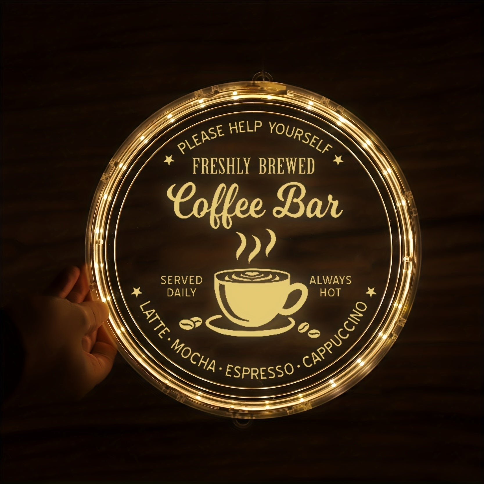 Modernt Runt LED-Nattljus - Batteridrivet, Varmt Ljus, Idealiskt för Alla Rum