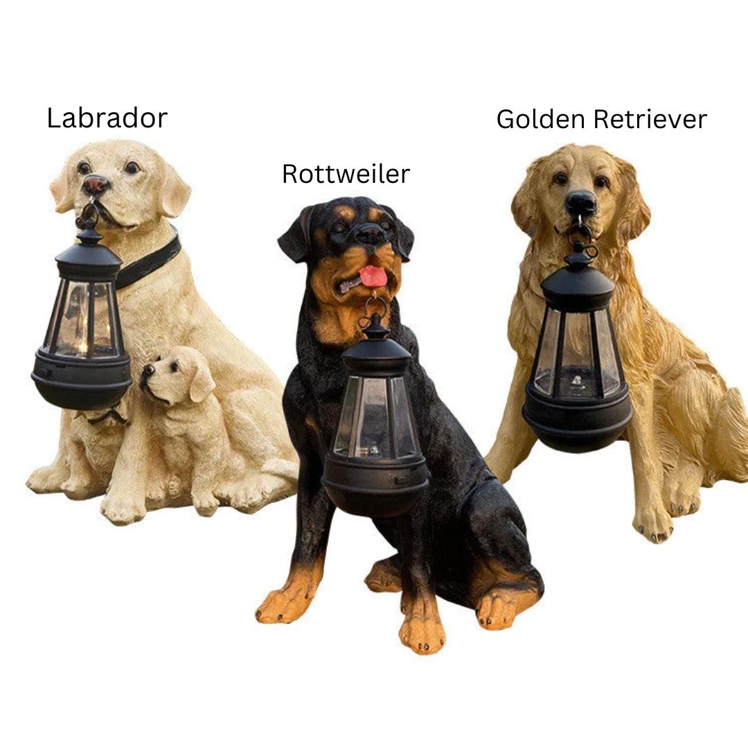 Carvallo Trädgårdhund Lampa | Handgjord & Väderbeständig | Automatiskt Ljus | Modell BellaLu