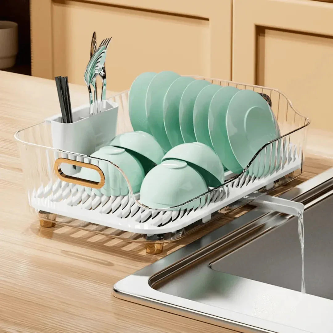 Avtorkställ för diskar med avrinning och modern design