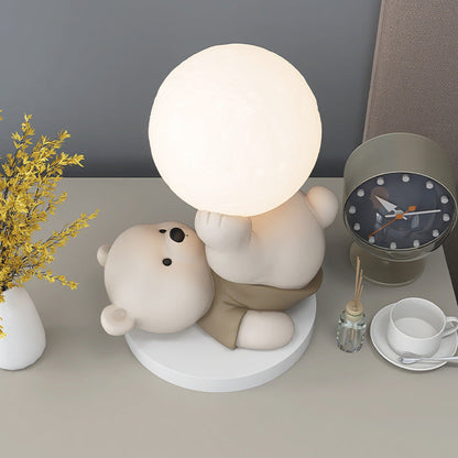 Teddy Bear Touch Lamp med Månljus Glöd