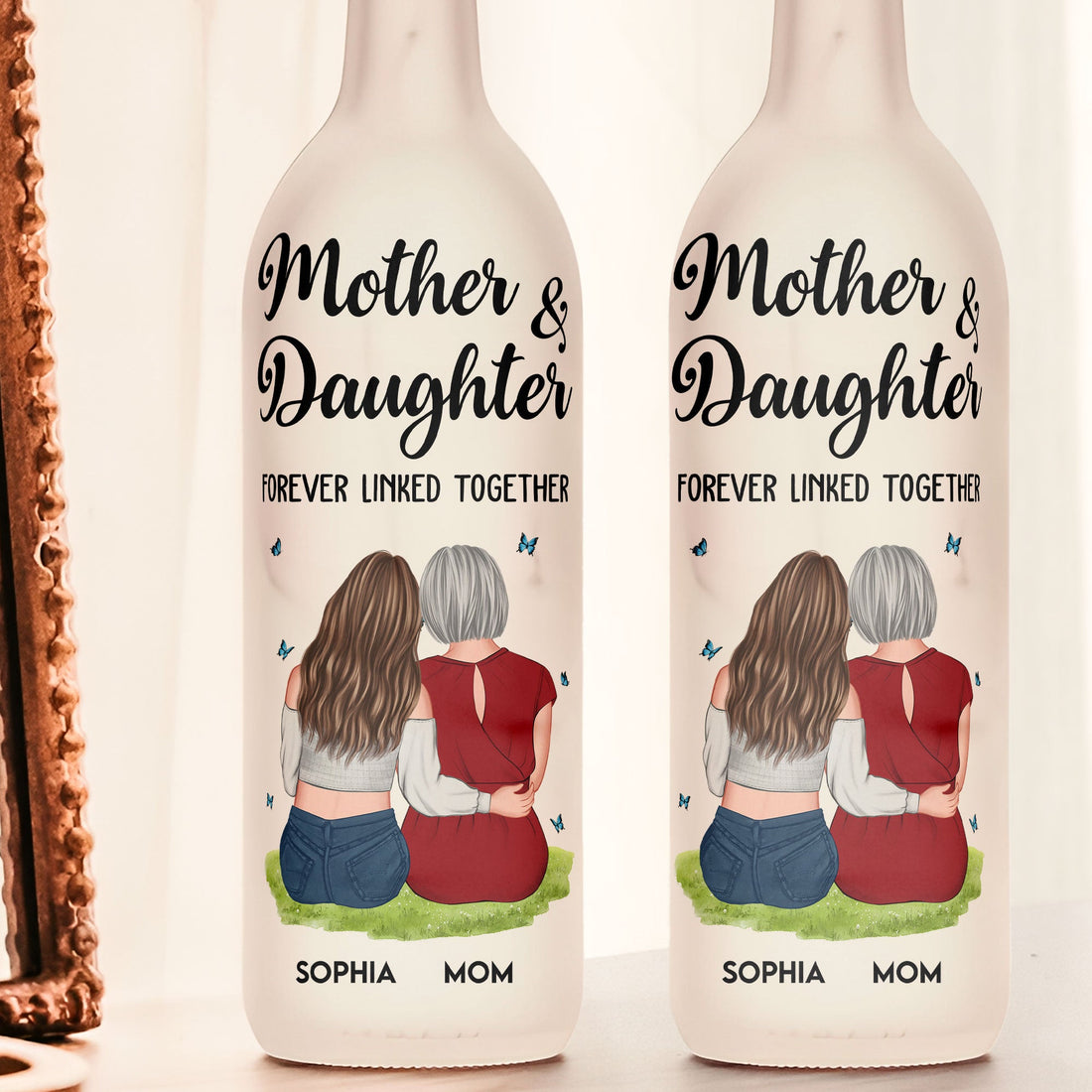 HeartStrings – Mor-och-dotter ansluten flasklampa | 1+1 Gratis