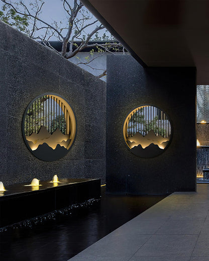 Berginspirerad utomhusvägglampa