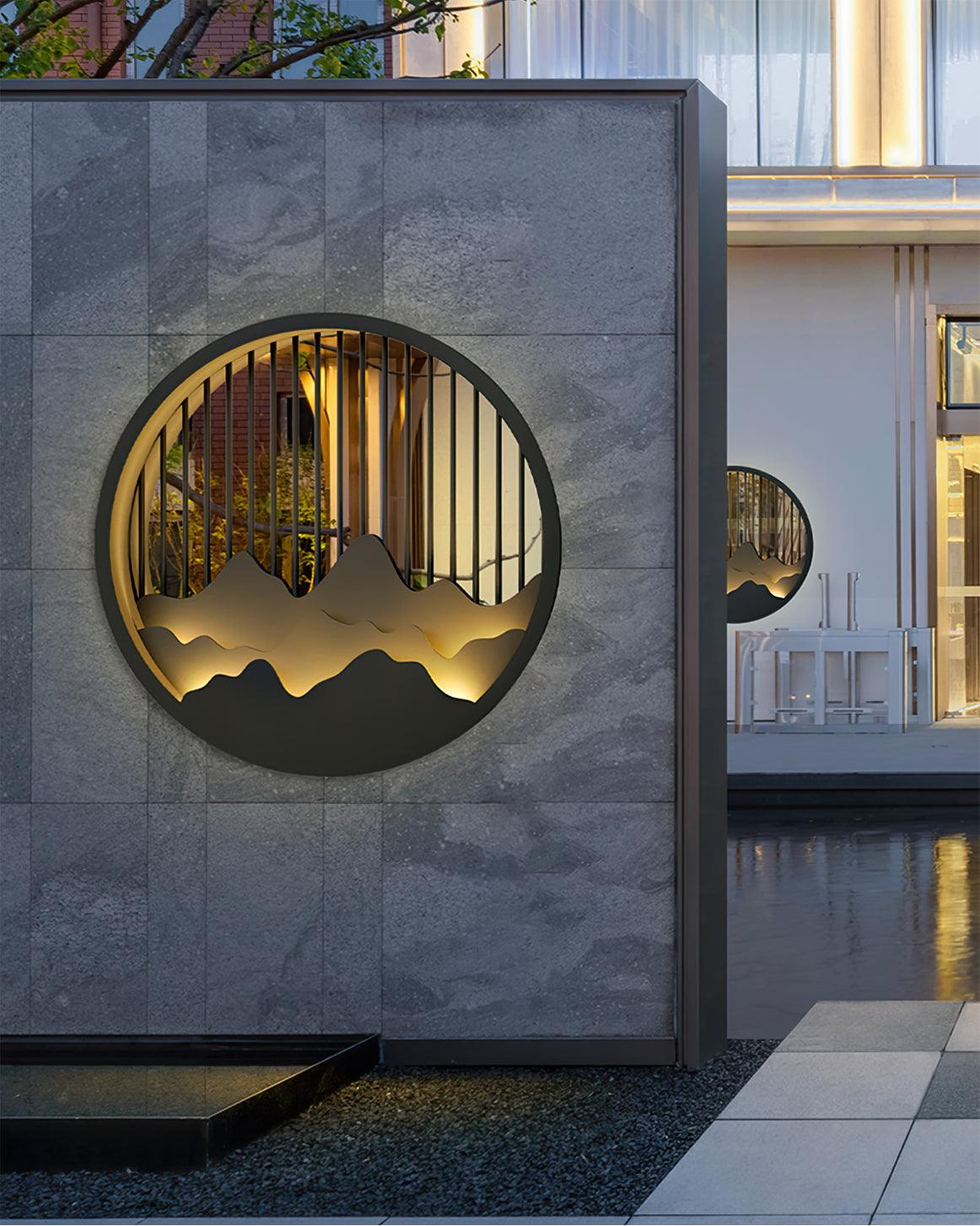 Berginspirerad utomhusvägglampa