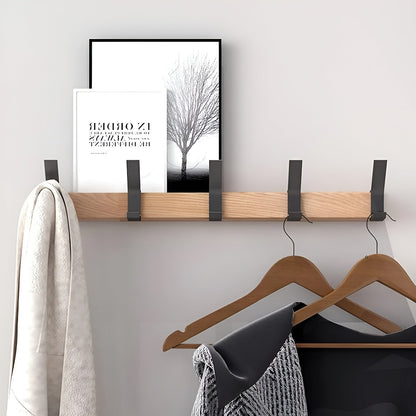 HookFlex Rack - Väggmonterad Rörlig Bambu-Krokarställning