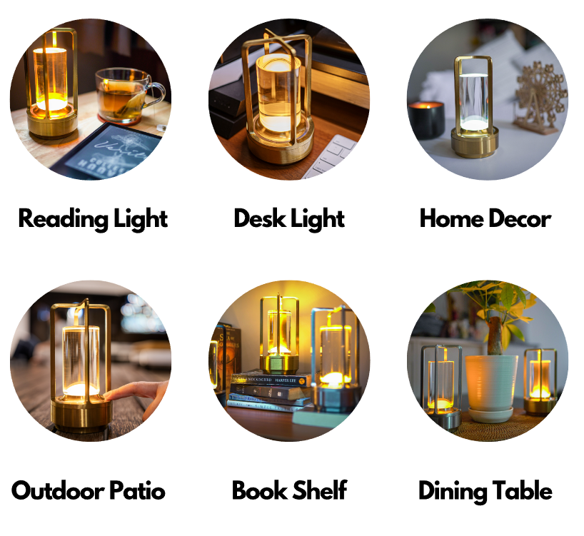 RoyaleGlow Trådlös Kristall Lampa – Nutida & Modern Bord Accent