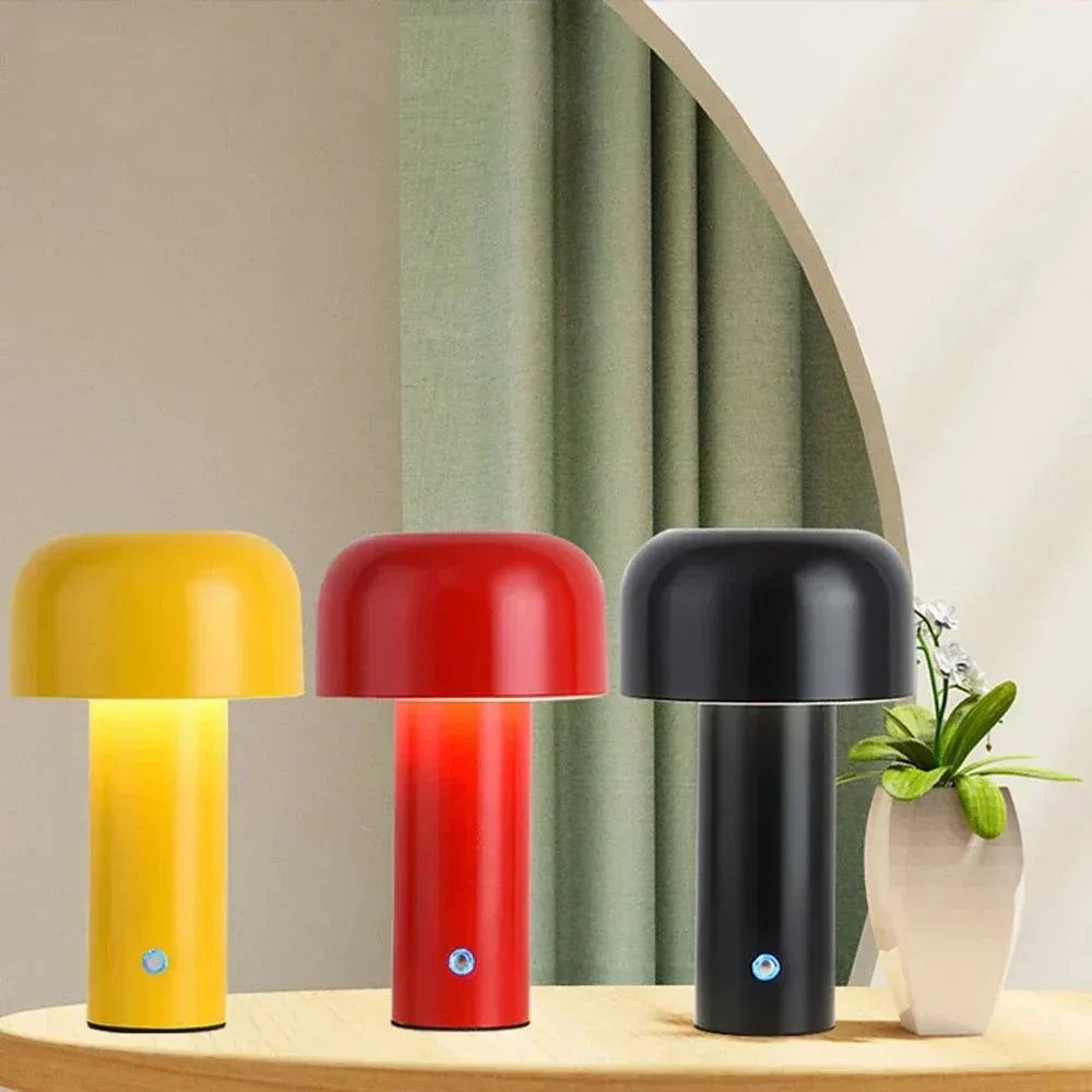 GlowMush - Opladdningsbar LED Bordslampa, Trådlös Svamp-lampa