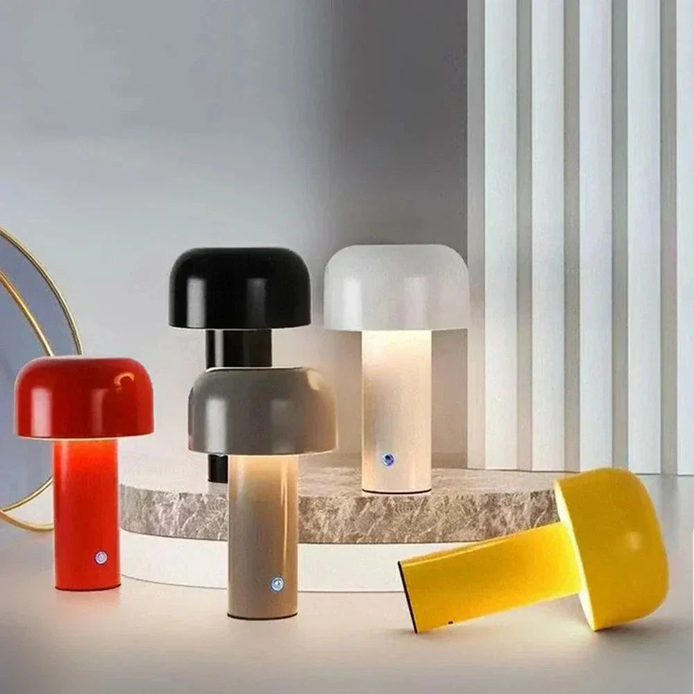 GlowMush - Opladdningsbar LED Bordslampa, Trådlös Svamp-lampa