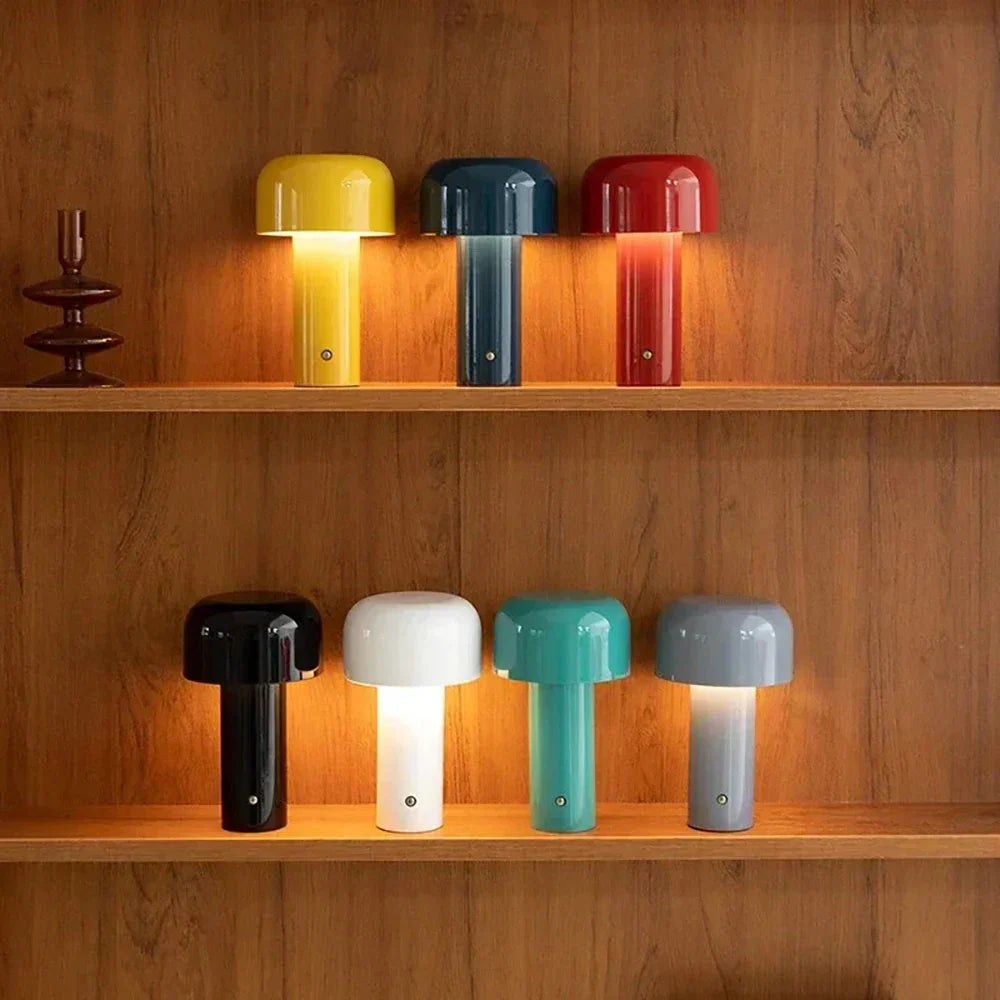 GlowMush - Opladdningsbar LED Bordslampa, Trådlös Svamp-lampa