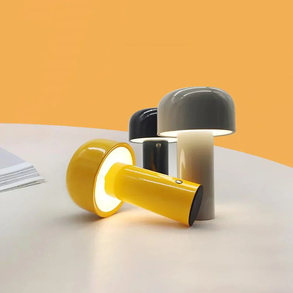 GlowMush - Opladdningsbar LED Bordslampa, Trådlös Svamp-lampa