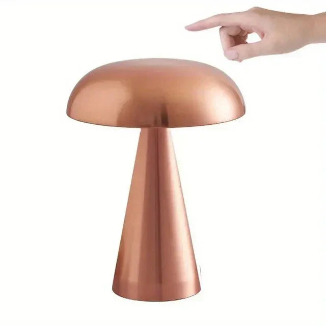 MushroomGlow - Dimbar LED Bordsamp av Metall | Sladdlös &amp; Uppladdningsbar