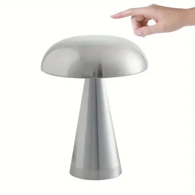 MushroomGlow - Dimbar LED Bordsamp av Metall | Sladdlös &amp; Uppladdningsbar