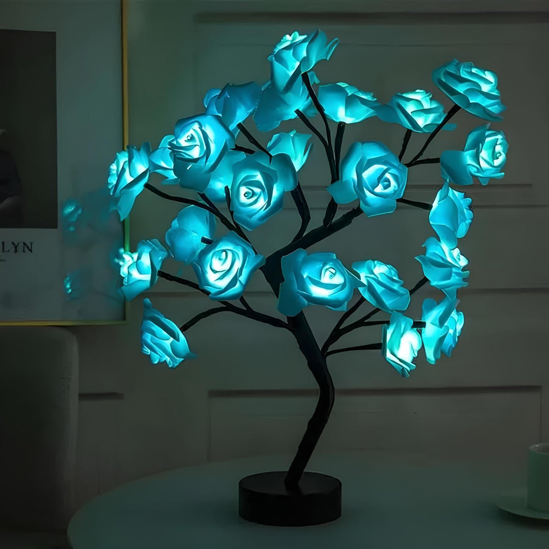 24 LED Ros Träd Nattlampa USB Drivna Blomljus