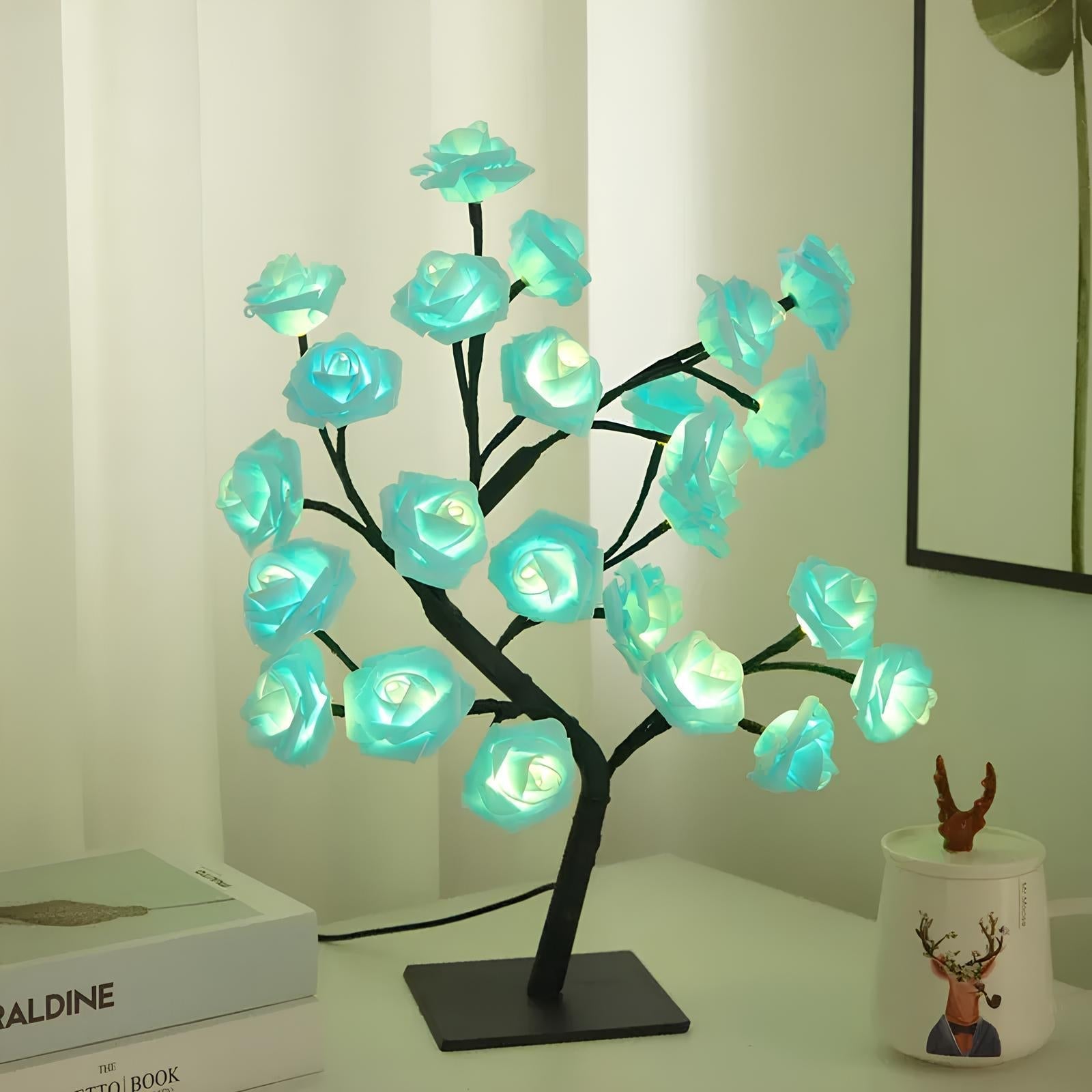 24 LED Ros Träd Nattlampa USB Drivna Blomljus